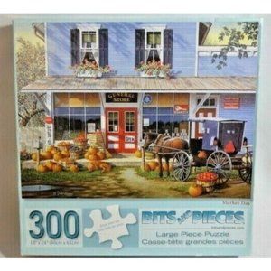 Bits and Pieces Market Day Jigsaw Puzzle 300 Large Pieces 18 x 24 in Horse Buggy